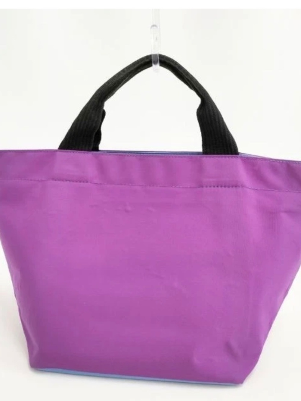 Hervé Chapelier Two-Tone Purple and Green Boat Tote Bag